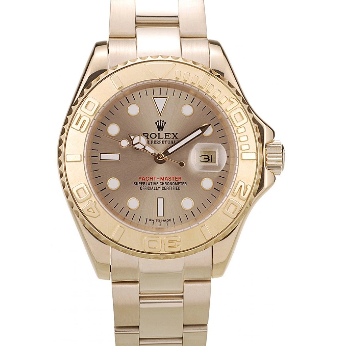 AAA replica watch Gold Master Rolex Bezel Gold 98232 Dial Yacht 0710